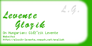 levente glozik business card